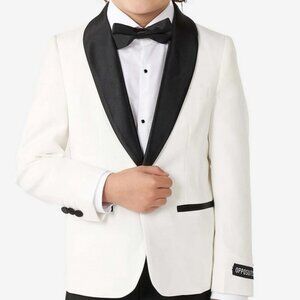 Opposuits Pearly White Boys Tuxedo 4Y Toddler Tux Pants, Shirt, Jacket, Bow Tie